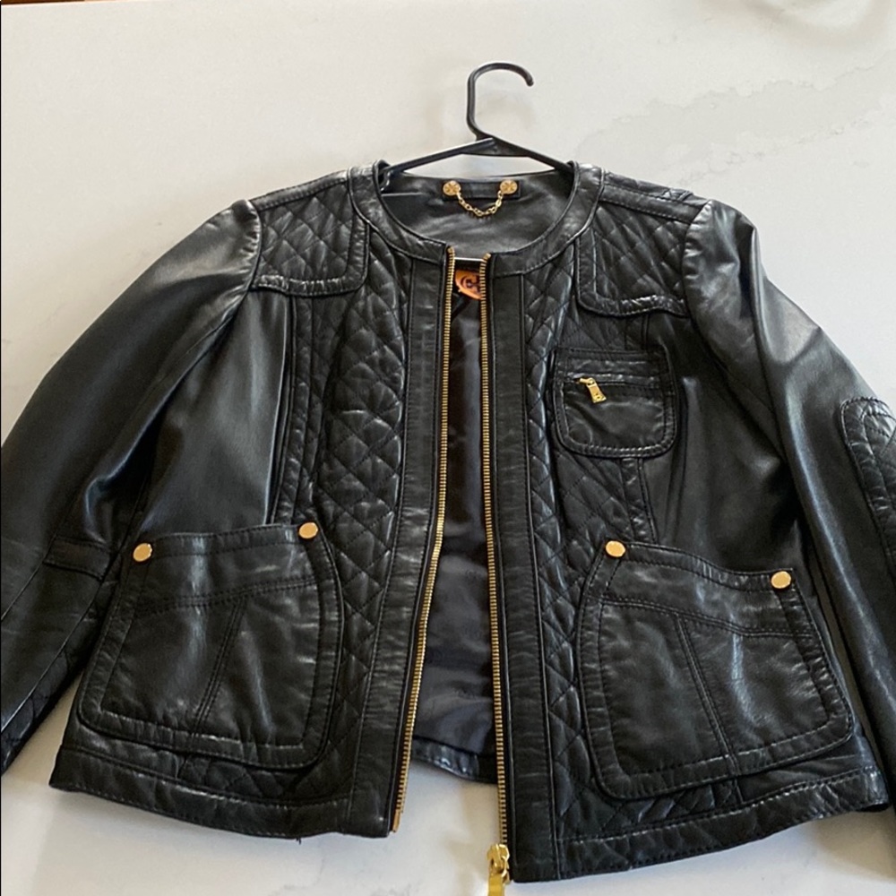 Tori birch leather coat